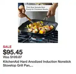 Bed Bath & Beyond KitchenAid Hard Anodized Induction Nonstick Stovetop Grill Pan, 11.25-Inch, Matte Black - 11.25 offer