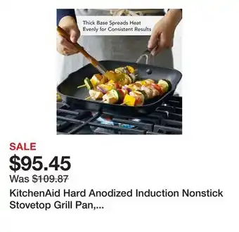Bed Bath & Beyond KitchenAid Hard Anodized Induction Nonstick Stovetop Grill Pan, 11.25-Inch, Matte Black - 11.25 offer