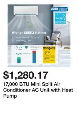 Bed Bath & Beyond 17,000 BTU Mini Split Air Conditioner AC Unit with Heat Pump offer