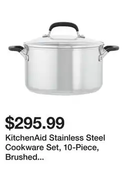 Bed Bath & Beyond KitchenAid Stainless Steel Cookware Set, 10-Piece, Brushed Stainless Steel offer