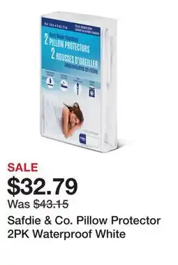 Bed Bath & Beyond Safdie & Co. Pillow Protector 2PK Waterproof White offer