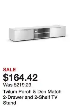 Bed Bath & Beyond Tvilum Porch & Den Match 2-Drawer and 2-Shelf TV Stand offer