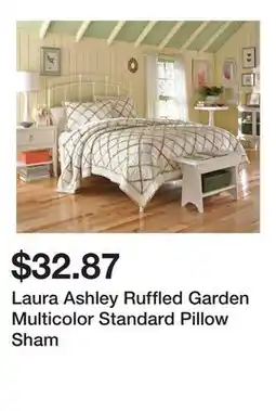 Bed Bath & Beyond Laura Ashley Ruffled Garden Multicolor Standard Pillow Sham offer