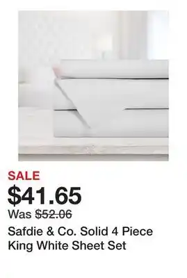 Bed Bath & Beyond Safdie & Co. Solid 4 Piece King White Sheet Set offer