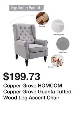 Bed Bath & Beyond Copper Grove HOMCOM Copper Grove Guanta Tufted Wood Leg Accent Chair offer