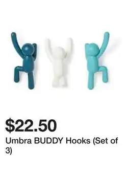 Bed Bath & Beyond Umbra BUDDY Hooks (Set of 3) offer