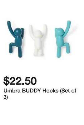 Bed Bath & Beyond Umbra BUDDY Hooks (Set of 3) offer