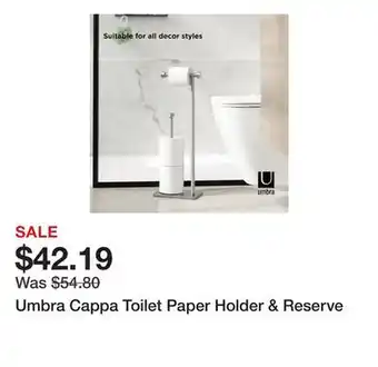 Bed Bath & Beyond Umbra Cappa Toilet Paper Holder & Reserve offer