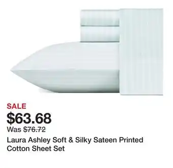Bed Bath & Beyond Laura Ashley Soft & Silky Sateen Printed Cotton Sheet Set offer