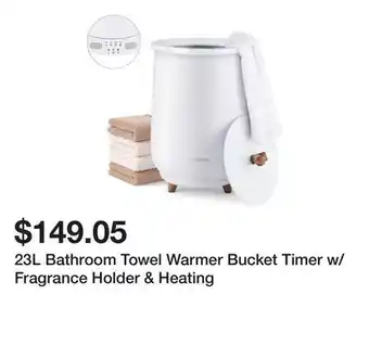 Bed Bath & Beyond 23L Bathroom Towel Warmer Bucket Timer w/ Fragrance Holder & Heating offer