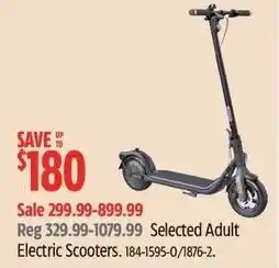 Canadian Tire Selected Adult Electric Scooters offer