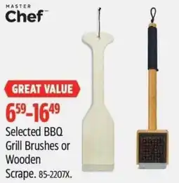 Canadian Tire MASTER Chef Selected BBQ Grill Brushes or Wooden Scrape offer