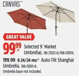 Canadian Tire CANVAS 9' Market Umbrellas offer