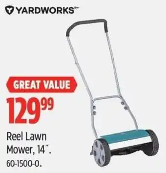 Canadian Tire YARDWORKS Reel Lawn Mower, 14" offer