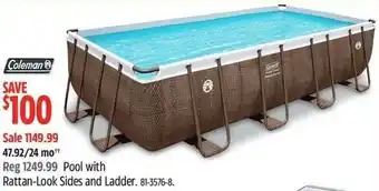 Canadian Tire Coleman Pool with Rattan-Look Sides and Ladder offer