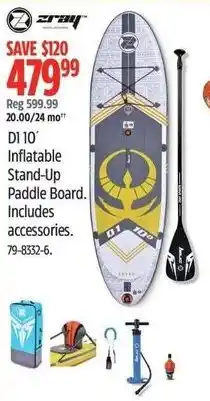 Canadian Tire Zray D1 10" Inflatable Stand-Up Paddle Board offer