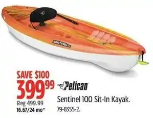 Canadian Tire Pelican Sentinel 100 Sit-In Kayak offer