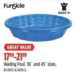 Canadian Tire FunSicle Wading Pool. 36" and 45" sizes offer