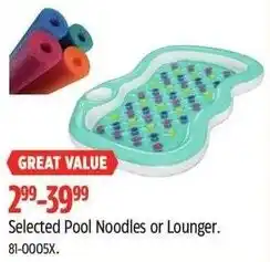 Canadian Tire Selected Pool Noodles or Lounger offer