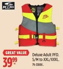 Canadian Tire Fluid Deluxe Adult PFD. offer