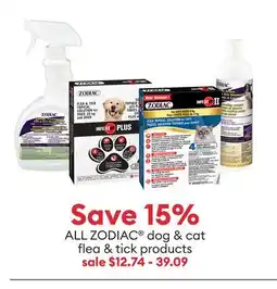 Petsmart Save 15% ALL Zodiac dog & cat flea & tick products offer