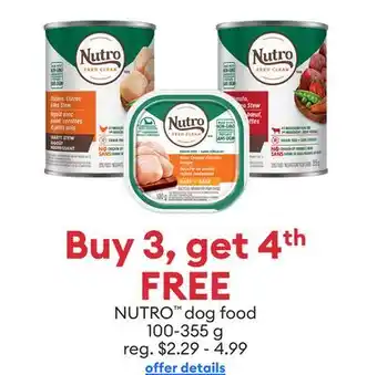 Petsmart Buy 3, get 4th FREE NUTRO dog food offer