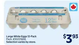 Walmart Large White Eggs 12-Pack offer