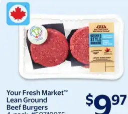 Walmart Your Fresh Market Lean Ground Beef Burgers offer