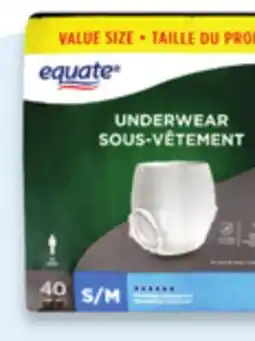 Walmart Equate Incontinence Underwear Value Pack offer