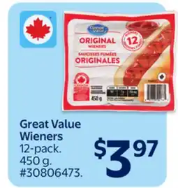 Walmart Great Value Wieners offer
