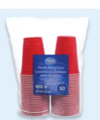 Walmart Great Value Red or Coloured 16-02. or Clear 15—oz. Plastic Party Cups offer