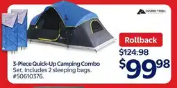 Walmart 3-Piece Quick Up camping Combo offer