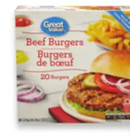 Walmart Great Value Beef Burgers offer