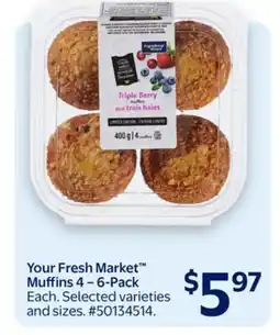 Walmart Your Fresh Market Muffins 4-6-Pack offer