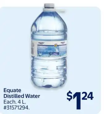 Walmart Equate Distilled Water offer