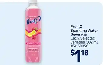 Walmart Fruit2O Sparkling Water Beverage offer