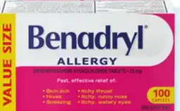 Walmart Benadryl 100s Allergy Relief offer