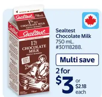 Walmart Sealtest Chocolate Milk offer