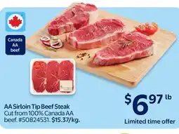 Walmart AA Sirloin Tip Beef Steak offer