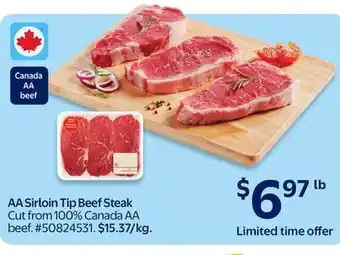 Walmart AA Sirloin Tip Beef Steak offer