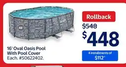 Walmart 16' Oval Oasis Pool With Pool Cover offer