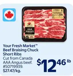 Walmart Your Fresh Market Beef Braising Chuck Short Ribs offer