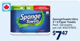 Walmart Sponge Towels Ultra 3=6 Paper Towels offer