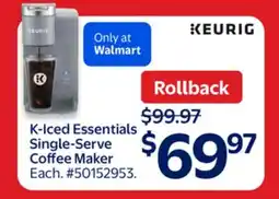 Walmart K-Iced Essentials Single-Serve Coffee Maker offer
