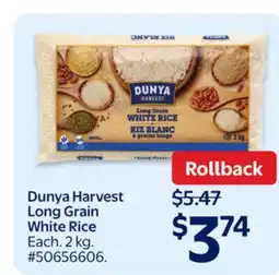 Walmart Dunya Harvest Long Grain White Rice offer