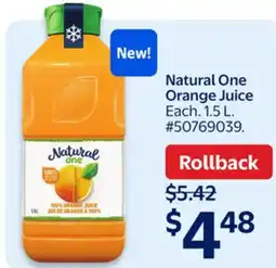 Walmart Natural One Orange Juice offer