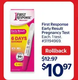 Walmart First Response Early Result Pregnancy Test offer