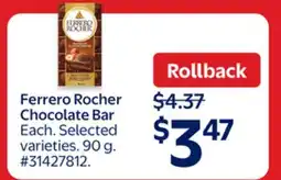 Walmart Ferrero Rocher Chocolate Bar offer