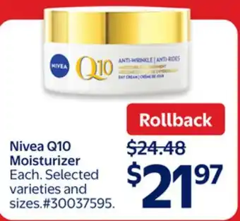 Walmart Nivea Q10 Moisturizer offer