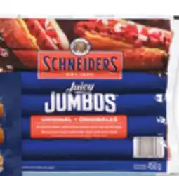 Walmart Schneiders Juicy Jumbos Smoked Sausages offer